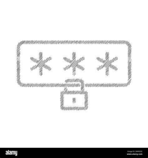 Password Field White Sketch Vector Icon Protection Secure Access Symbol Stock Vector Image