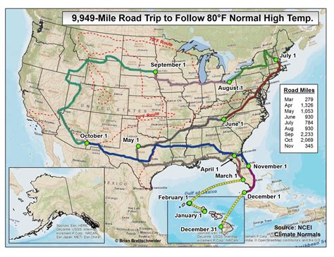 Road Trip Weather Map – Map Vector