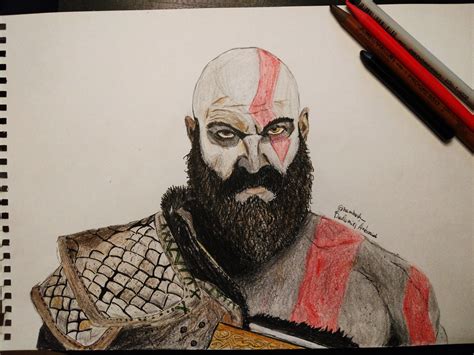 Just finished drawing of Kratos! Absolutly loved the game. : r/gaming