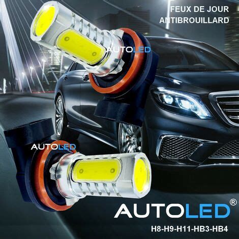 LED HB3 4 LEDS COB BLANC AUTOLED®