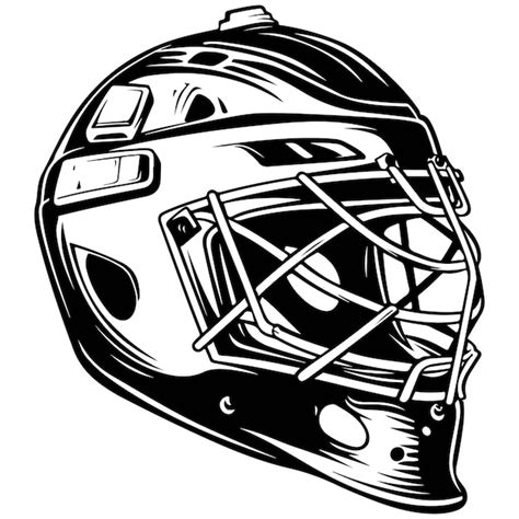 Premium Vector Ice Hockey Helmet Silhouette