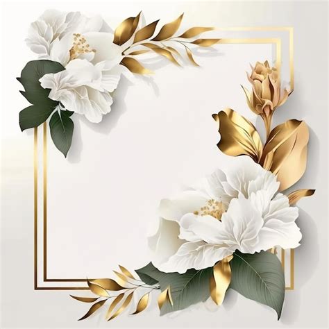 Flowers Background Floral Composition 3D Gold Flowers For Wedding