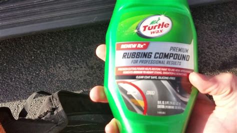 Turtle Wax Rubbing Compound Before And After Results Youtube