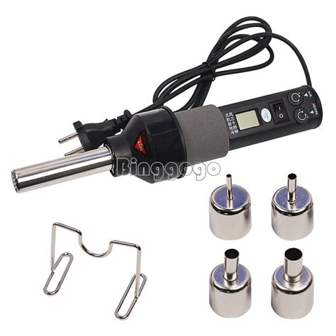 V W LCD Soldering Station Hot Air Gun ICs SMD Desolder BGA Nozzle EBay