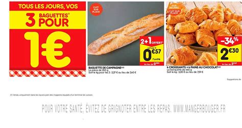 Offre Baguette De Campagne 2 1 Offert 4 Croissants 4 Pains Au