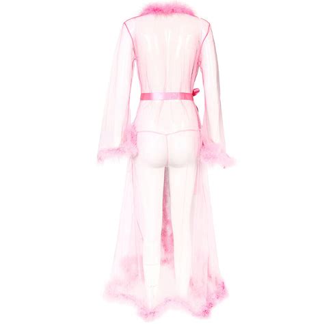 Feather Nightgown Transparent Robe Tulle Lady Sexy Lingerie Nightgown Long Skirt Ebay