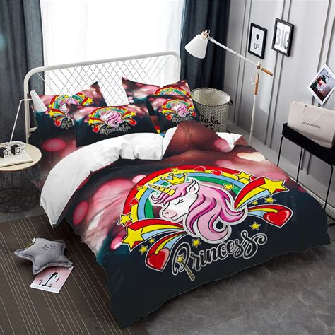 Twin Rainbow Unicorn Bedding Set Unicorn Bed Set Unicorn Bed In A Bag