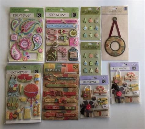 Mixed Lot Of K Company Scrapbooking Stickers And Embellishments