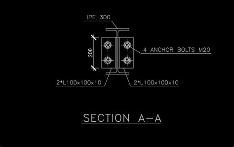 A Section View Of The Ipe 300 Channel Drawing Cadbull