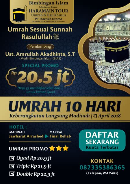 Umrah Promo 205jt April 2018 Bersama Bimbingan Islam