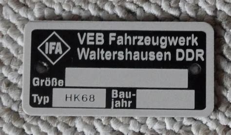 TYPENSCHILD NVA ANHÄNGERKUPPLUNG HK68 Protzenhaken P3 Lo Robur Multicar