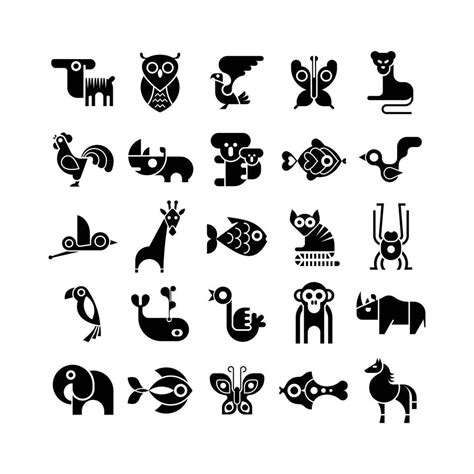 Black and White Animal Vector Clip Arts 11052915 Vector Art at Vecteezy