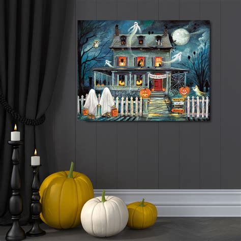 The Holiday Aisle® Haunted House I Wrapped Canvas Painting Print