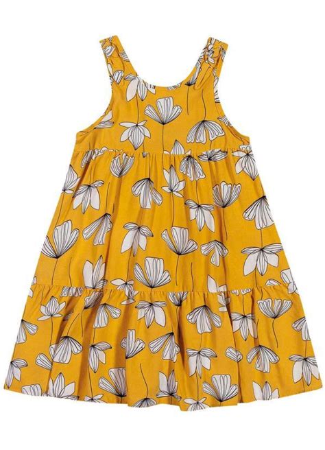 Vestido Infantil Amarelo Nanai