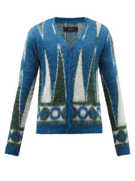 Buy Amiri Amiri Backgammon Jacquard Mohair Blend Sweater Mens