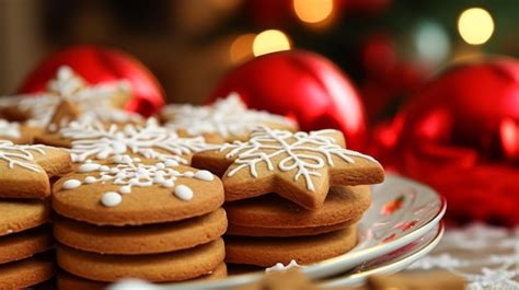 Premium AI Image Christmas Biscuits Holiday Biscuit Recipe And Home