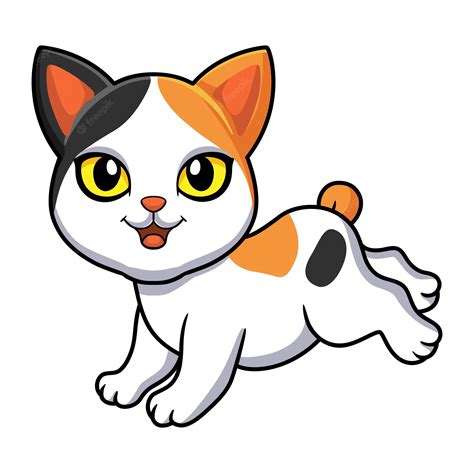 Premium Vector Cute Japanese Bobtail Cat Cartoon