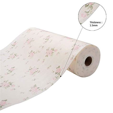 Kuke Shelf Liner Paper Beautiful Rose Pattern Non Adhesive Contact