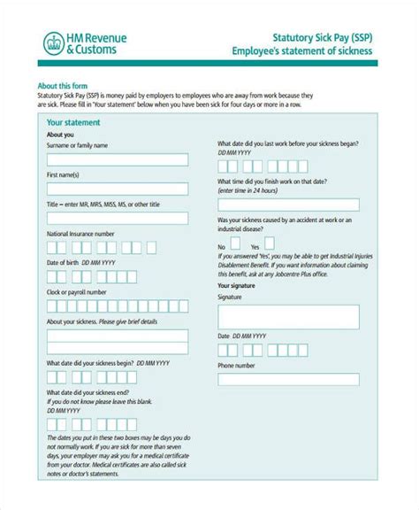 Free Employee Statement Forms In Pdf Ms Word Excel