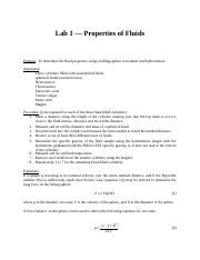 Lab Manual Expt 1 1 Docx Lab 1 Properties Of Fluids Purpose To