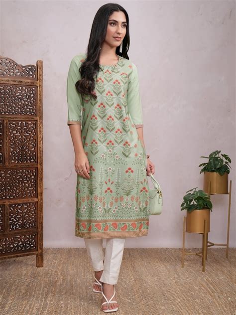 Buy Ketch Green Printed Straight Kurta For Women Online At Rs 349 Ketch