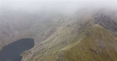 Drone Footage of Snowdon Summit Free Stock Video Footage, Royalty-Free 4K & HD Video Clip