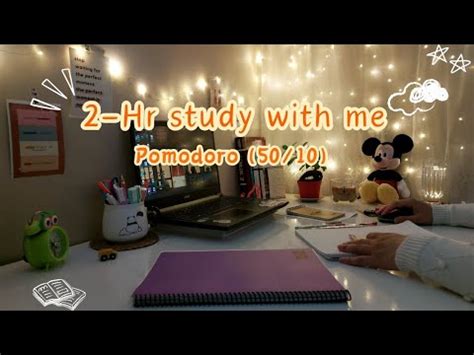 2 Hr Study With Me Ambient Piano And Rain Pomodoro 50 10