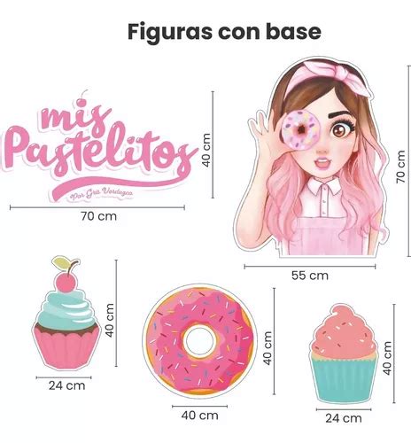 Figuras Mis Pastelitos Base Rígida Kit 8 Pzas Coroplast 795 en