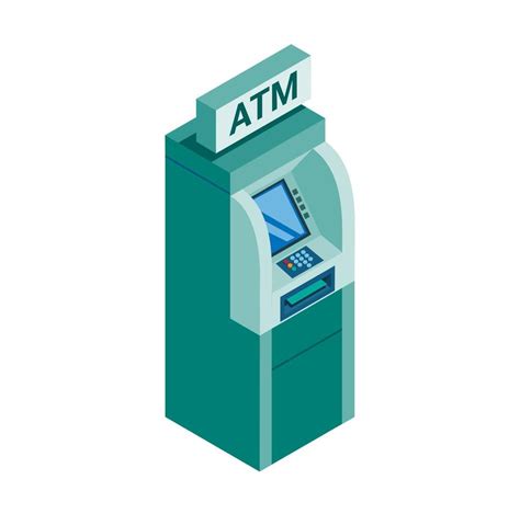 Atm Machine Isometric Illustration Vector Vector Art At Vecteezy