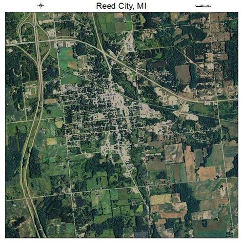 Aerial Photography Map of Reed City, MI Michigan