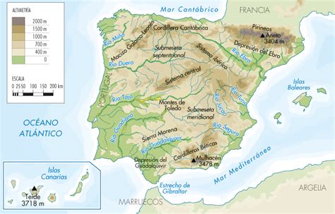 Mapa De Espana Con Los Sistemas Montanosos Mapa Fisico Images