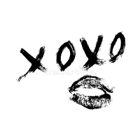 Xoxo And Lipstick Kiss Stock Vector Illustration Of Hand 84573569