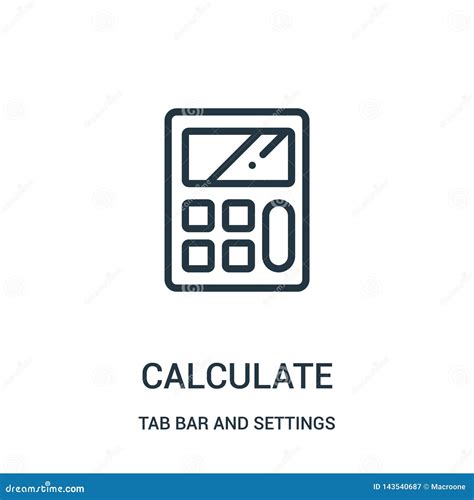 Calculate Icon Vector From Smartphone Ui Ux Part Concept. Thin Line