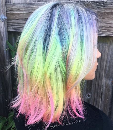 Pastel Neon Rainbow Hair Hair Color Pastel Mermaid Hair Color