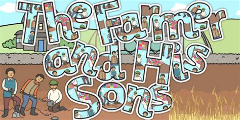 The Farmer And His Sons Display Lettering