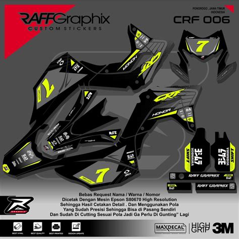 Jual Decal Crf Stabilo Sticker Decal Crf 150l Sticker Crf Custom