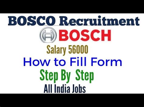 Bosch Recruitment Fresher Permanent Jobs How To Fill Online