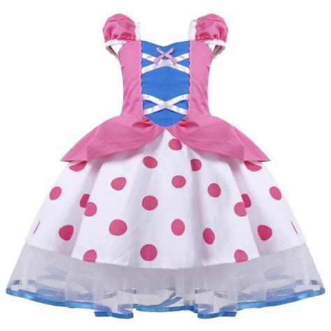 Inlzdz Enfant Fille Robe Princesse Déguisement Bergère Cosplay Costume