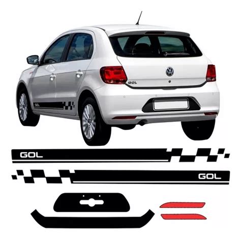 Kit Adesivo Vw Gol G Faixa Lateral Parachoque Fundo Placa