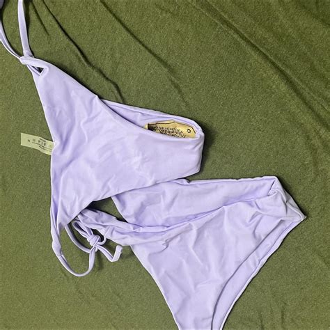 Temu Violet Bikini With Two Different Bottoms Top Depop
