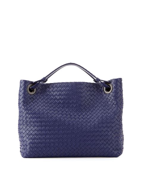 Lyst - Bottega veneta Intrecciato Medium Shoulder Bag in Blue