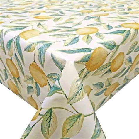 Nappe En Toile Cir E Pvc X Cm Citron Feuilles U