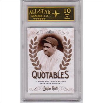 Graded Babe Ruth Leaf Quotables Q Insert Card Hof Er