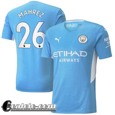 2021 22 Magliette Calcio Manchester City Uomo Mahrez 26 Prima