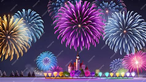 Premium AI Image | New Year's Eve and winter Fireworks Celebration