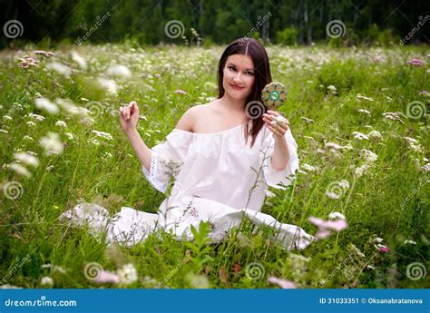 Girl On Meadow Stock Image Image Of Beautiful Grass 31033351