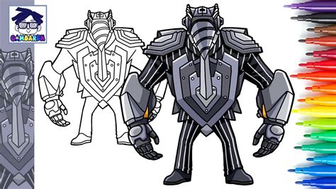 Cara Menggambar New Big Armor Drillman Skibidi Toilet Multiverse