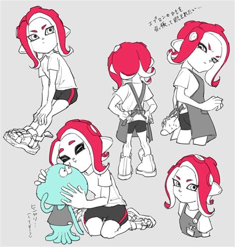 Octoling Octoling Girl And Jellyfish Splatoon And 1 More Drawn By