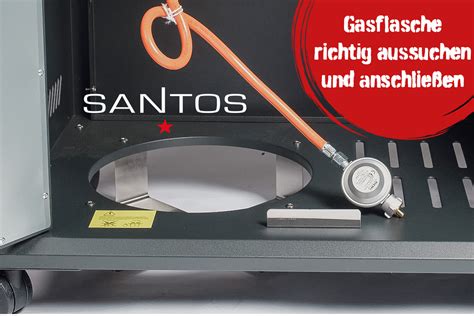 Gasflasche Größe Lagerung sicher anschließen SANTOS Grill Magazin