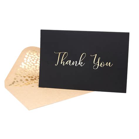 Buy Thank You Cards Pack Black And Gold Thank You Cards Black